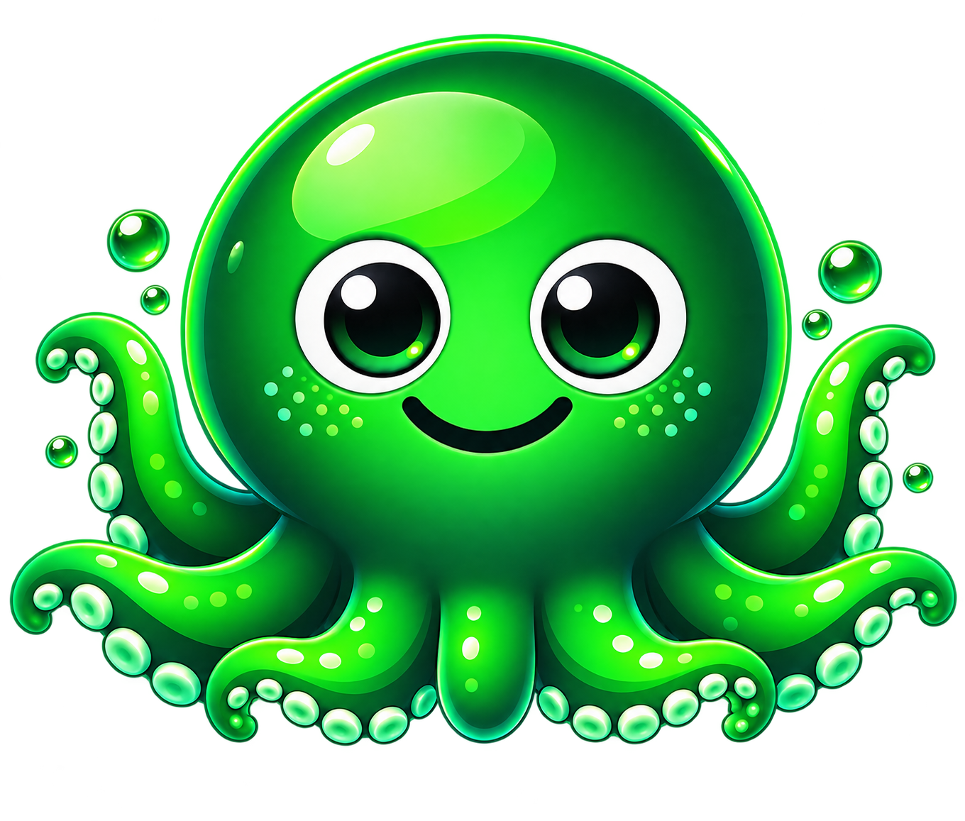 Dash, the smiling green TitanDash AI server partner